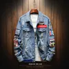 Men's Jackets Male Jeans Coat Men Brand Denim Jacket Hip Hop Streetwear Punk Motorcycle Ripped Print Cowboy Outwear High Quality Casual Hole 230814