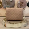 M57790 Coussin حقيقية من الجلد Crossbody أكياس الفاخرة المصممة للنساء المصممة المحافظ على محفظة رسول محفظة مربعة مصنوعة من الأشرطة الكتف