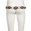 Cintos de girassol com girassol com girassol boho bintage belts marrom para mulheres PU couro y2k acessórios de estilo gótico cinturões de loop de rua 230814