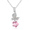 Pendant Necklaces Vintage Flower Crystal Party Jewelry High Quality Butterfly Rhinestone & Pendants For Women Stone Necklace
