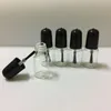 3ml Mini Glazen Polijstmiddel Lege Fles Met Borstel Zwart/Wit Deksel 16*42MM Ronde Heldere Cosmetische Cosmetische Nagellak Monstercontainers Buis Mhtan