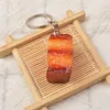 Keychains Creative Simulation Food Keychain PVC Model Soft Lim Fake Braised Pork Belly Rostad kycklingvinge Key Chain Bag Pendant Jewelry