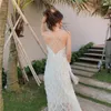 Casual Dresses Spring/Summer 2023 Seaside Resort Feather Slip Dress Travel Backless Apricot Fashion Japan-Korea Collection