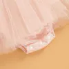 女の子のドレス新生児の赤ちゃんの女の子の女の子のドレスピンクの袖なしプレイスーツ夏の幼児服赤ちゃんかわいいジャンプスーツ服