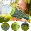 Novel Games Dinosaur Soap Bubble Gun Machine Toy 32 Holes Electric Automatic Bazooka Bubble Maker Gun Outdoor Party Kids Toys Gifts 230815