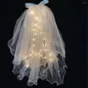 헤어 액세서리 로맨틱 헤어 핀 진주 신부 들러리 흰 베일 신부 웨딩 한국 신부 헤드웨어 LED 조명 왕관