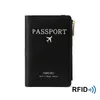 DHL50pcs Card Holders RFID PU Letter Printing Waterproof Portable Busines Long Travel Passport Cover Mix Color