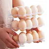 Lagringsflaskor 3 lager ägghållare bärbara behållare fällbara ägg korg kök färskt lådan arrangörer för kylskåp