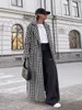 Trench da donna Capo da donna Houndstooth invernale Donne Women Coat Giacca di moda di fascia di fascia di fascia alta Classica Black Bianco Bianco Over soprabito caldo