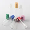 Tube de bouteille à bille en verre de 10 ml / 10 grammes avec capuchon en aluminium 10CC boule à rouleau en verre échantillon bouteille transparente parfum parfum 6 couleurs Dloer