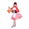 Speciale gelegenheden Halloween Kids schattige chique jurk Little Red Riding Hood Kostuum Cosplay feestoutfit met sjaal voor primaire kinderen 230814