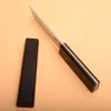 JP Katana D2 Steel Tanto Satin Blade Ebony Handle Fixed Blade Knives With Wood Mante Collection Knife