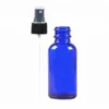 Frascos de spray de vidro âmbar azul cobalto grosso de 50ml para óleos essenciais - com pulverizadores de névoa fina preta Rrbtx
