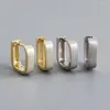 Hoop Ohrringe 2023 925 Sterling Silber Geometrischer Quadratohrring für Frauen Vintage Gold/Silber Farbe