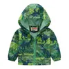 Jackets Boy's Jacket Spring Autumn Clothing Fashion Fashion Dinosaur Dinosaurio Capacina de viento con capucha 230814