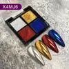 Paznokcie brokat 4 kolory HOTOGRAPHIKI LASER AURORA Solid Mirror Powder paznokcie uv żel Polski pigment dekoracje