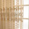 Curtain Luxury Embroidered Tulle Curtains for Living Room Bedroom Window Sheer Curtain Drapes Customs