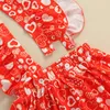 Clothing Sets Baby Spring Clothing Toddler Baby Girl Valentine Clothes Love Heart Shirt Cotton Top Bowknot Suspender Skirt 2Pcs Outfit