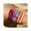 Perline fatte a mano arcobaleno per perline colorf polimero argilla disco di argilla Braccialetti boho surf geli e stirpe golf per donne d dhrxg