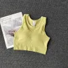 2023New Yoga Outfit Suit Vest Women's Summer High Elasticity Threaded Sports Top With Chest Pad Shockproof Breathable Running Fitness Designer