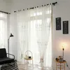 Curtain Modern White floral embroidered Tulle Curtains Sheer for Living Room Bedroom Window Home Decor R230815