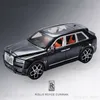1 20 Rolls Royce Cullinan Modelo de aleación Modelo de autos Toy de juguete Sound de fundición de metal y juguetes de automóvil ligero para el vehículo LDREN T230815