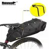 Torby sakwy Rhinowalk Wodoodporna torba na siodło rowerowe lub stabilizator Wspornik 10L-13L Ogoniczny tylna torba rowerowa Cykling MTB Trunk 230814