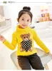 Pullover 2023 Boys Girls Sweater Winter سميك حبل القاع القاع القمامة الياقة المدورة القمصان الصلبة أطفال ذوي الياقات العالية