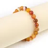 Strand Colorful Rands Agate Round Bead Armband 8mm Natural Stone Reiki Healing Smycken Tillbehör gåva för kvinnor 18 5cm