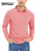 Mens Polos Tacvasen långärmad snabb torr tshirts andningsbara sport tees casual golf polo skjortor arbete tshirt pullover tops man 230815