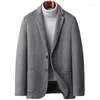 Mäns kostymer Mens Blazer Jacket Casual Autumn Winter Jackets för män 35,1% Wool Coat Löstagbar ner Liner Slim Fit Ropa Hombre