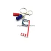 Key Rings Keychain Contactless Door Opener Touch Pler Pusher-Keep Hands Clean Tassel Keyring Cute Pattern Print Prevention Tool Drop D Dhofj