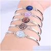 Cuff Selling 12Mm Handmade Druzy Bracelet Trendy Womens 925 Sier Tone Wholesaling Resin Stone Drop Delivery Jewelry Bracelets Dhnmt