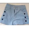 Shorts Shorts Summer Denim Women Fashion Love Grovidery Button High Waist Jeans Y2K ragazza coreano largo gamba larga a-line pantaloni