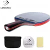 Tênis de mesa RABETS Lemuria Fibra de fibra de carbono Profissional Tennis Racket Face Double Face Pimples In Rubber 2.15mm Sponge fl ou CS Handle ping pong pong 230815