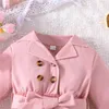 Girl's Dresses Children Dresses Spring Autumn Collar Kids Clothes Fashion Baby Girls Clothing Tulle Patchwork Dress with Belt R230815