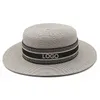 Brede rand hoeden lente stijl raffia stro hoed lintbrief grote dames zon zeer vakantie reis hoge kwaliteit