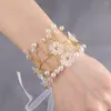 Länk armband austyn blomma dans party dekor brud prom accessoarer hand blommor brud handled brudtärna armband smycken
