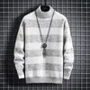 Men's Sweaters Men Striped Knit Jumpers Woman Pullover Crew Neck Harajuku Sweatshirt Autumn Fashion HipHop Streetwear Sweater