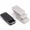 50*25*10mm Metal Slide Top Tin Containrar Black Rectangle Metal Tin Box Tomma Lagringsorganisatörer för ljus, godis, gåvor PWJGP