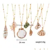 Подвесные ожерелья New Fashion Seashell Conchlace American European European 18k Chain Summer Beach Jewellry Drop Delie