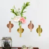 Vaser Rose Gold/Golden Creative Wall Hanging Vase Metal Plants Holder Rack Flowerpot Home Decor Party Wedding Mount Flower