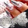 Nagel glitter Sparkly Silver Series Poeder Shiny Scales Galaxy Holography Manicure Decoration Lebyft 230814