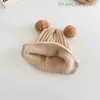 Caps Chapéus chapéu de bebê meninos sólidos e meninas desenho animado urso padrão inverno chapéu de malha de malha chapéu de urso quente infantil chapéu z230815