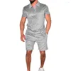 Tracksuits voor heren heren zomer 2 -delige outfit zweetpak Casual jogging pakken sweatsuit atletische set korte mouw t shirts shorts broek broek