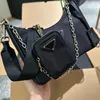 Chain Shoulder Underarm Handbag Nylon Material Removing Straps Composite Storage Wallet Hardware Triangle Zipper Letter Printing High-quality