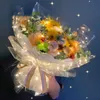 ギフトラップ60x60cm明るいラッピングペーパーフラワーブーケパッケージペーパー付きLED LIGHT DIY FLOWERS DECORATION Florist Supplies Accessory R230814