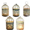 Ljushållare Dekorativa lyktor Bird Cage Metal Hollow Out Birdcage Iron Holder Hanging Lantern Retro Style