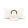 Pillow Decorative Cover Set para sala de estar malha de malha na cintura do sofá branco sólido S 30x50cm