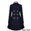 Women's Trench Coats Plus Size Women Coat Autumn Double Breasted Warm Windbreaker Causal Long Ladies Female